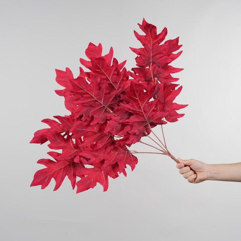 Artificial Oak Leaf Bush, 23" Long, Modern Style, Mixed Material, Ideal for Weddings, Home Decor, and Events