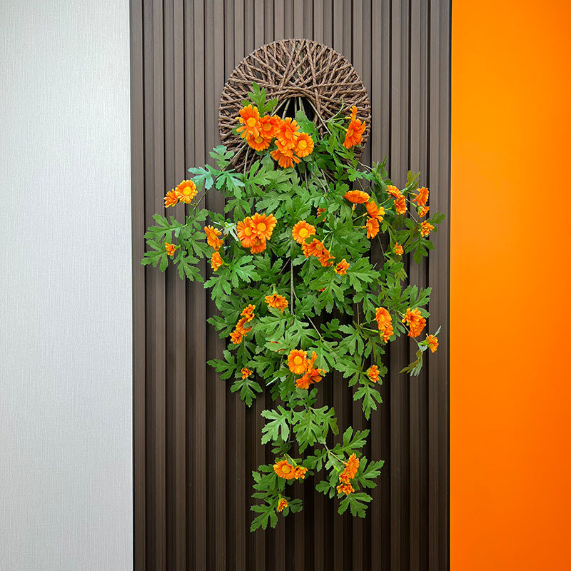 Artificial Daisy Vine with Base, 31" Long, Indoor Hanging Plant, Farmhouse Style, Perfect for Home Decor, Weddings, Events