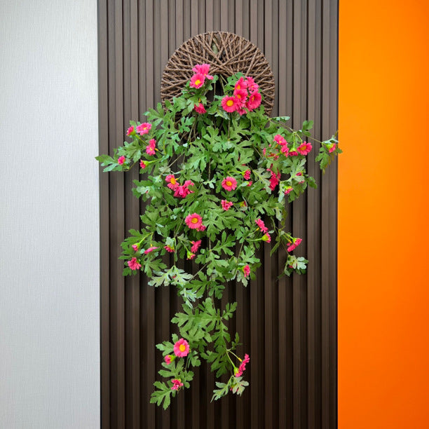 Artificial Daisy Vine with Base, 31" Long, Indoor Hanging Plant, Farmhouse Style, Perfect for Home Decor, Weddings, Events