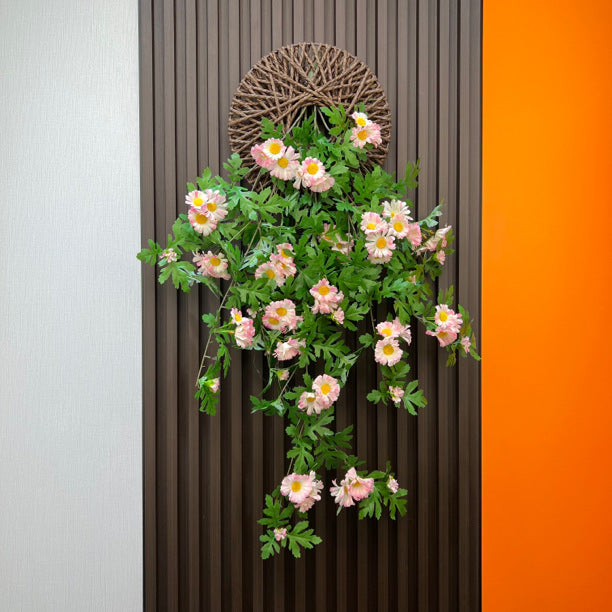 Artificial Daisy Vine with Base, 31" Long, Indoor Hanging Plant, Farmhouse Style, Perfect for Home Decor, Weddings, Events