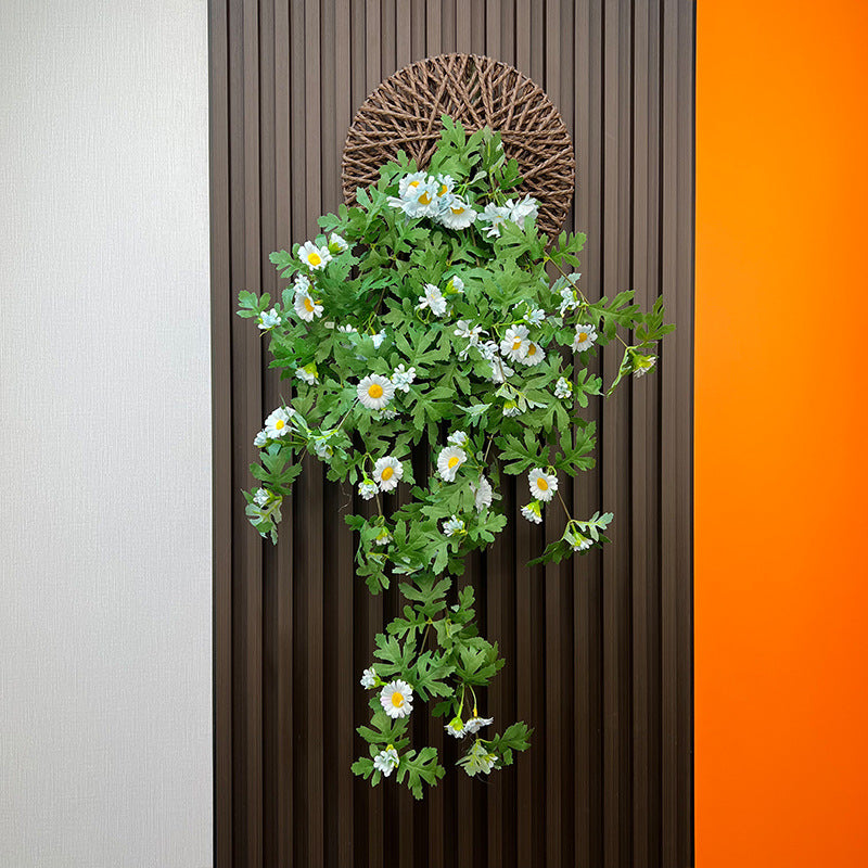 Artificial Daisy Vine with Base, 31" Long, Indoor Hanging Plant, Farmhouse Style, Perfect for Home Decor, Weddings, Events