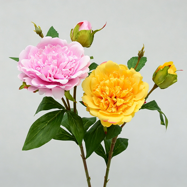 Realistic Peony Stem, 26" Artificial Peony Flower for Home Decor, Wedding Arrangements, DIY Floral Projects
