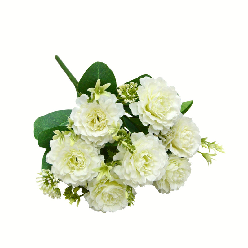 Artificial Peony Bush, 13" Tall, 7 Blooms, Wedding Bouquet, Home Decor, Indoor Arrangement