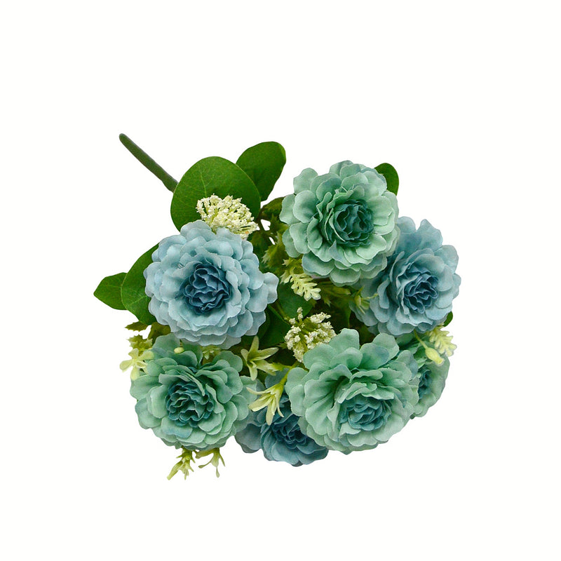 Artificial Peony Bush, 13" Tall, 7 Blooms, Wedding Bouquet, Home Decor, Indoor Arrangement