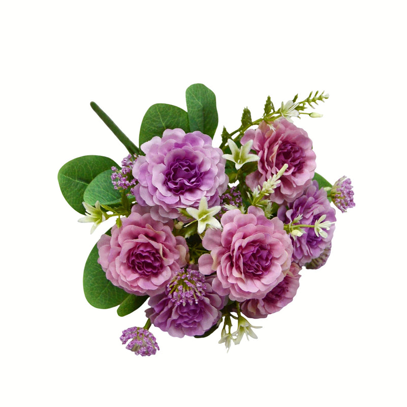 Artificial Peony Bush, 13" Tall, 7 Blooms, Wedding Bouquet, Home Decor, Indoor Arrangement