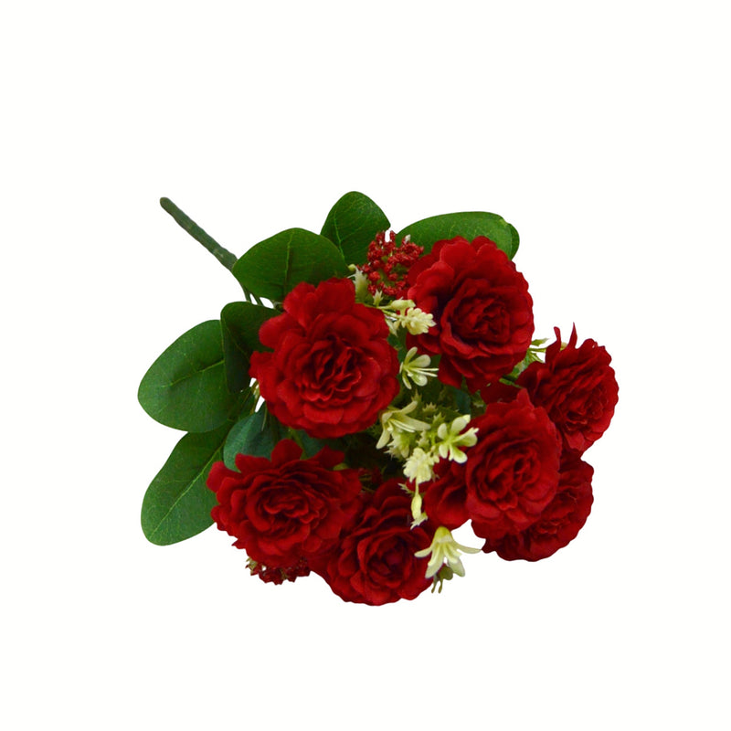 Artificial Peony Bush, 13" Tall, 7 Blooms, Wedding Bouquet, Home Decor, Indoor Arrangement