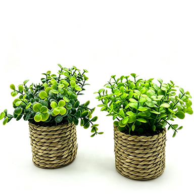 Realistic Artificial Plant Potted Filler, 6" Tall, Mixed Material, Perfect for Home, Office & Event Decor