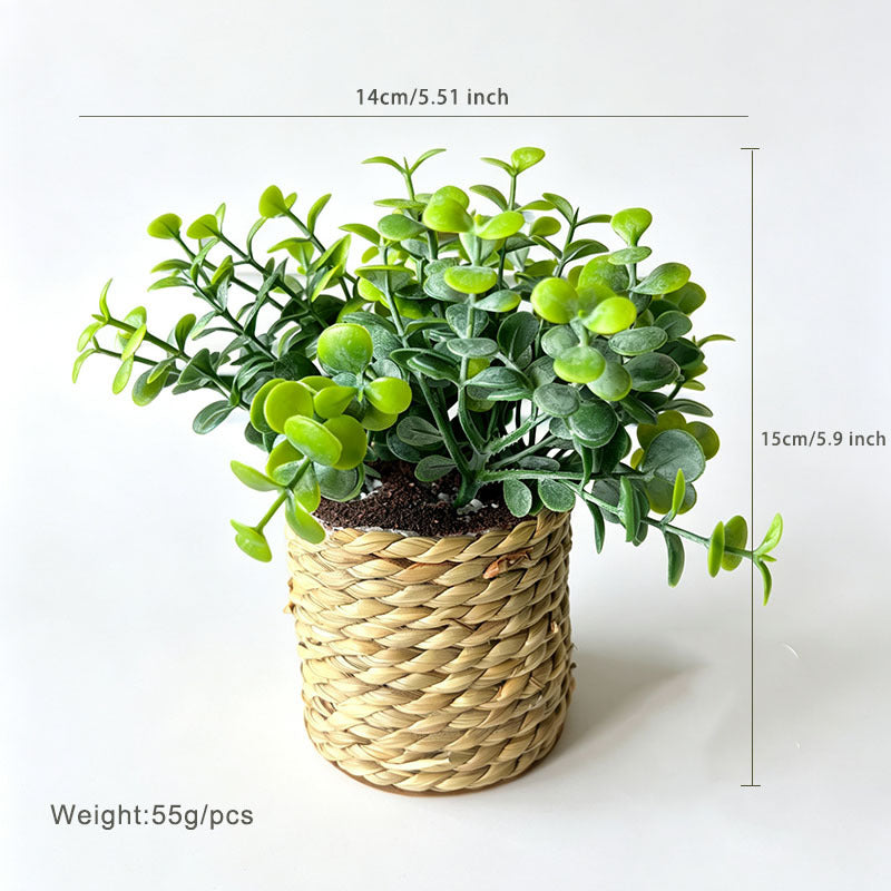 Realistic Artificial Plant Potted Filler, 6" Tall, Mixed Material, Perfect for Home, Office & Event Decor