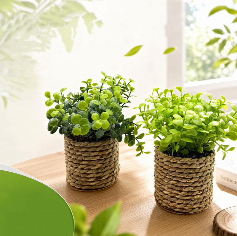 Realistic Artificial Plant Potted Filler, 6" Tall, Mixed Material, Perfect for Home, Office & Event Decor
