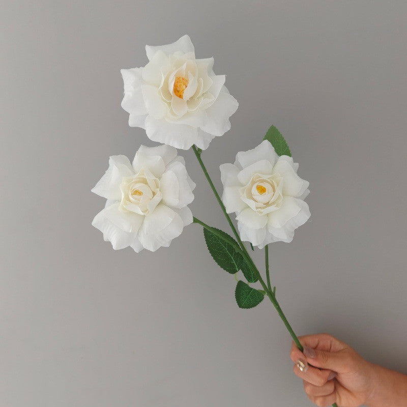 3-Petal Silk Rose Bush, 24" Tall, Artificial Flowers for Weddings, Home Decor, and Events