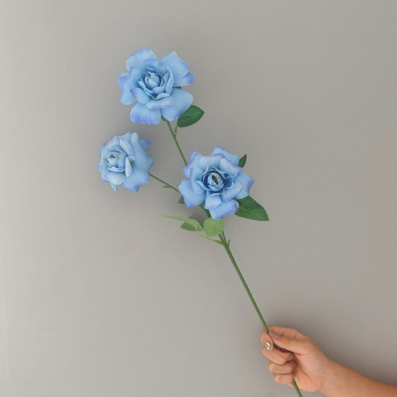 3-Petal Silk Rose Bush, 24" Tall, Artificial Flowers for Weddings, Home Decor, and Events
