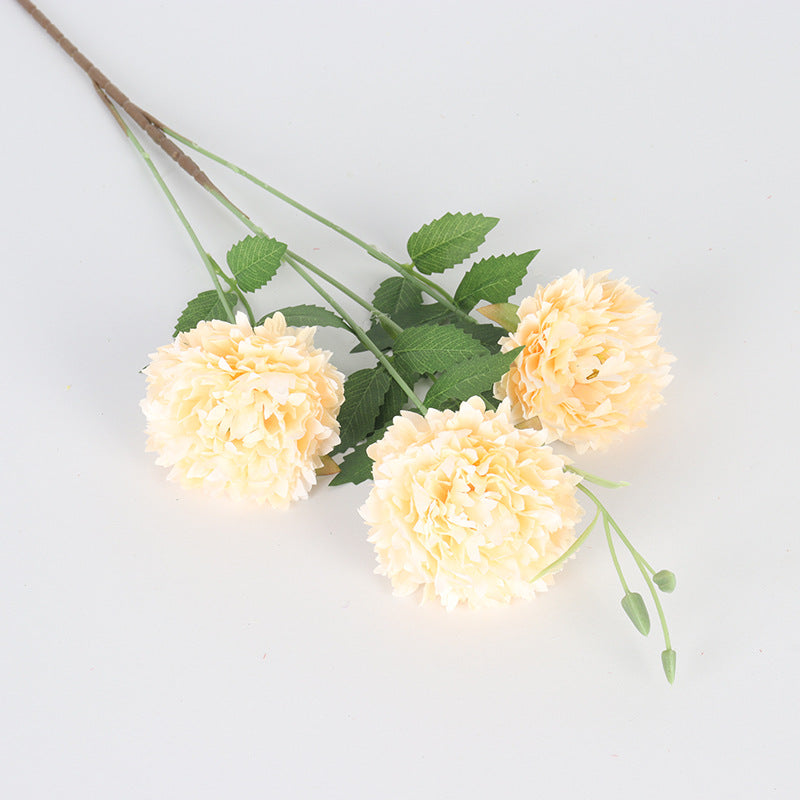Moroccan Peony Artificial Flower Bush, 3 Blooms, 31" Tall, Silk Material, for Home Decor, Weddings, Events