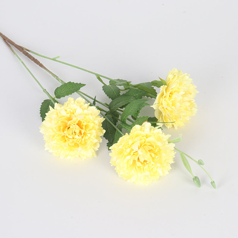 Moroccan Peony Artificial Flower Bush, 3 Blooms, 31" Tall, Silk Material, for Home Decor, Weddings, Events
