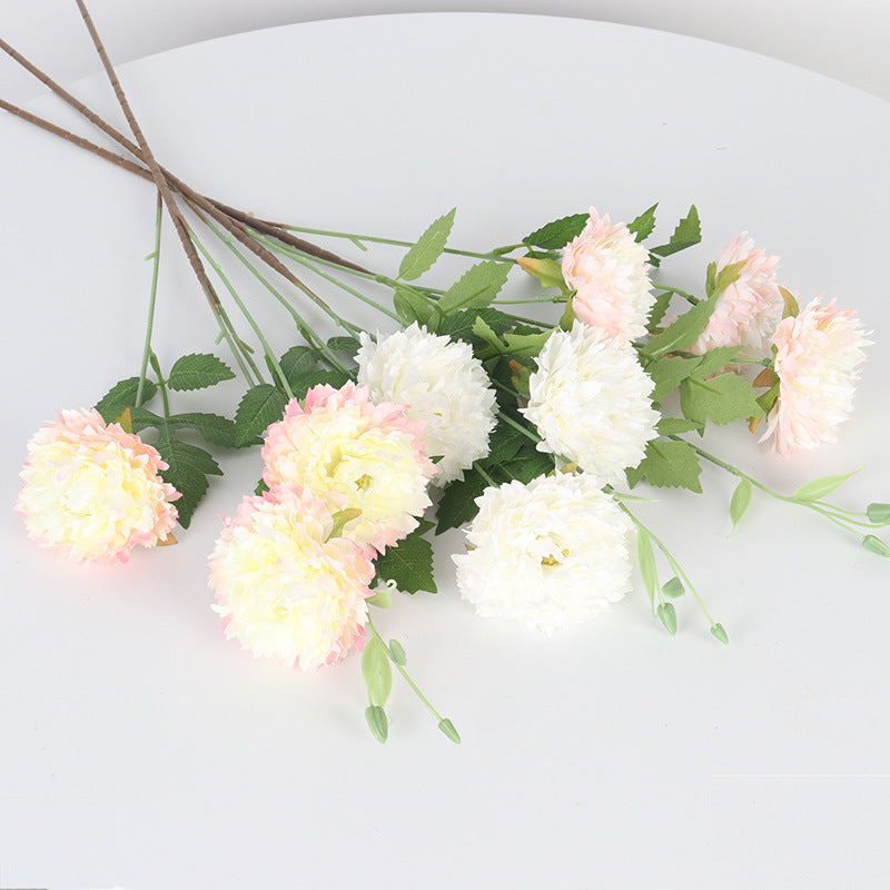 Moroccan Peony Artificial Flower Bush, 3 Blooms, 31" Tall, Silk Material, for Home Decor, Weddings, Events