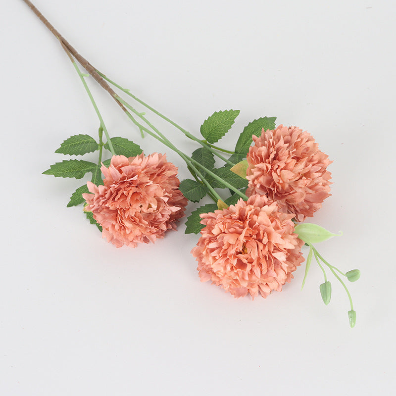 Moroccan Peony Artificial Flower Bush, 3 Blooms, 31" Tall, Silk Material, for Home Decor, Weddings, Events