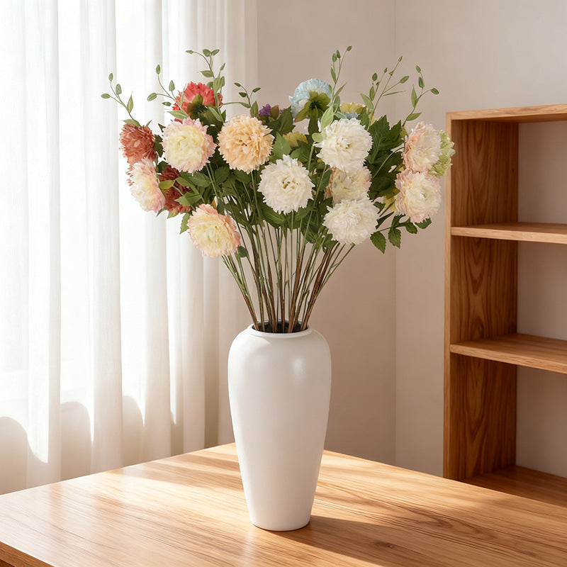 Moroccan Peony Artificial Flower Bush, 3 Blooms, 31" Tall, Silk Material, for Home Decor, Weddings, Events