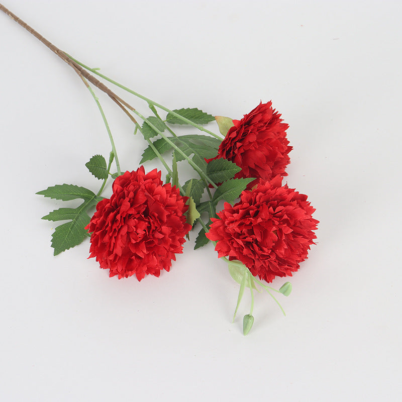 Moroccan Peony Artificial Flower Bush, 3 Blooms, 31" Tall, Silk Material, for Home Decor, Weddings, Events
