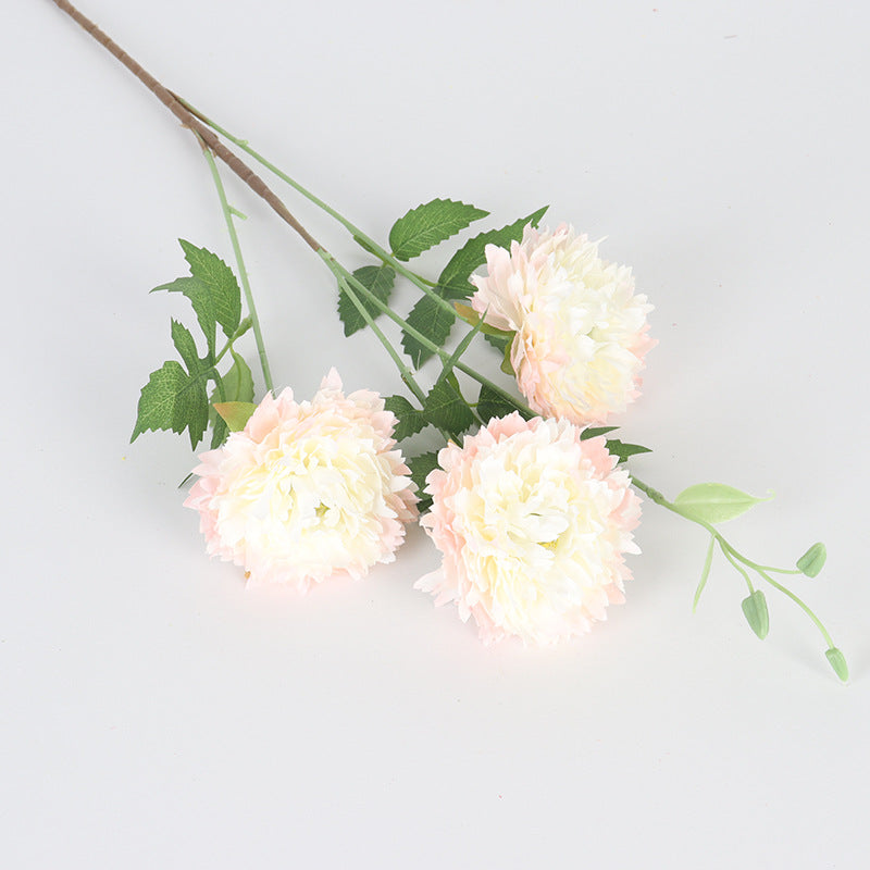 Moroccan Peony Artificial Flower Bush, 3 Blooms, 31" Tall, Silk Material, for Home Decor, Weddings, Events