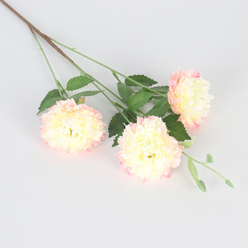Moroccan Peony Artificial Flower Bush, 3 Blooms, 31" Tall, Silk Material, for Home Decor, Weddings, Events