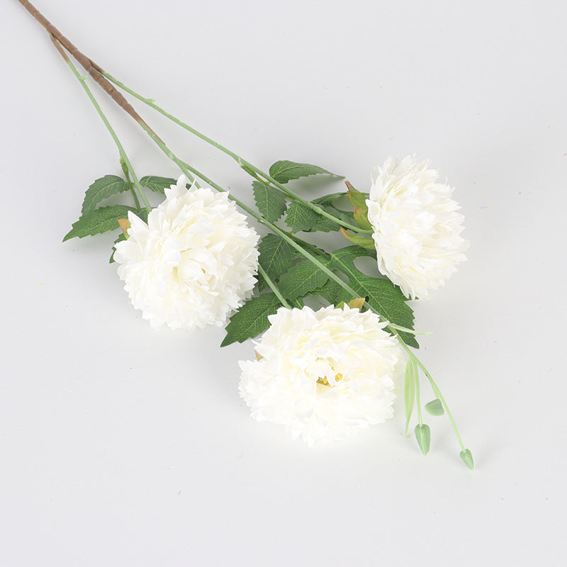 Moroccan Peony Artificial Flower Bush, 3 Blooms, 31" Tall, Silk Material, for Home Decor, Weddings, Events