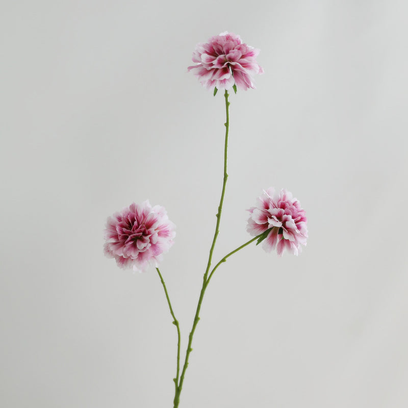 Artificial Scabiosa Silk Flowers, 3-Bloom Bush, 31" Tall, Wedding & Home Decor, Bulk & Single Purchase Options