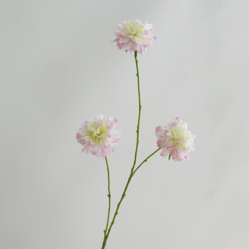 Artificial Scabiosa Silk Flowers, 3-Bloom Bush, 31" Tall, Wedding & Home Decor, Bulk & Single Purchase Options
