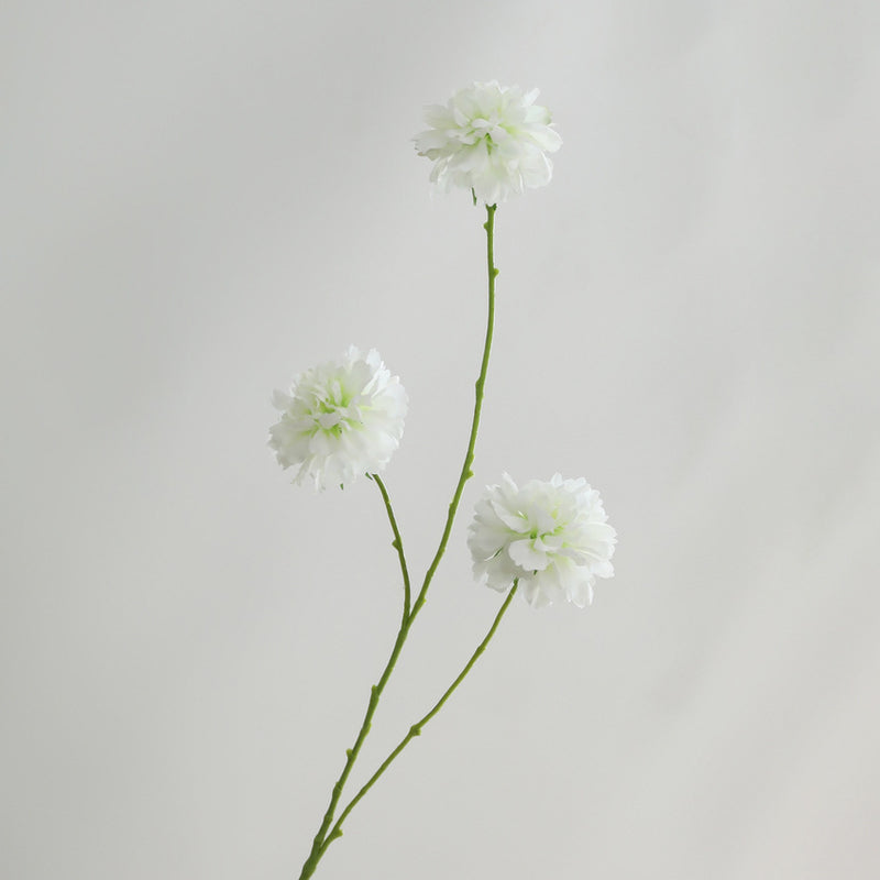 Artificial Scabiosa Silk Flowers, 3-Bloom Bush, 31" Tall, Wedding & Home Decor, Bulk & Single Purchase Options