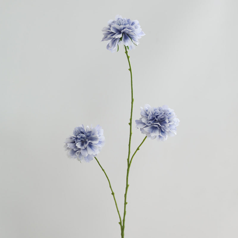 Artificial Scabiosa Silk Flowers, 3-Bloom Bush, 31" Tall, Wedding & Home Decor, Bulk & Single Purchase Options