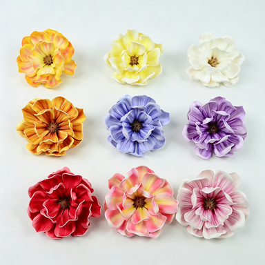 Artificial Magnolia Flower Heads, 5" Diameter, Bulk Pack for Weddings, Events, DIY Decor, Gift Packaging