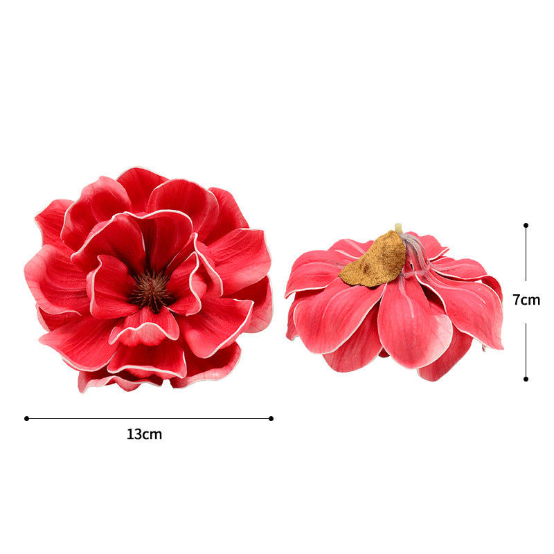 Artificial Magnolia Flower Heads, 5" Diameter, Bulk Pack for Weddings, Events, DIY Decor, Gift Packaging