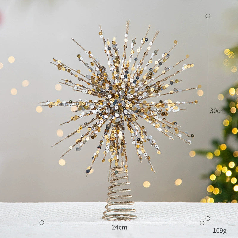 Christmas Tree Topper Star, 6 Styles with Lights, Winter Wedding & Party Decoration, Holiday Decor, 20"