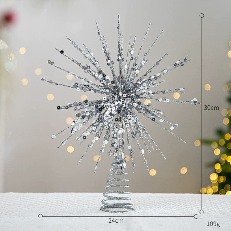 Christmas Tree Topper Star, 6 Styles with Lights, Winter Wedding & Party Decoration, Holiday Decor, 20"