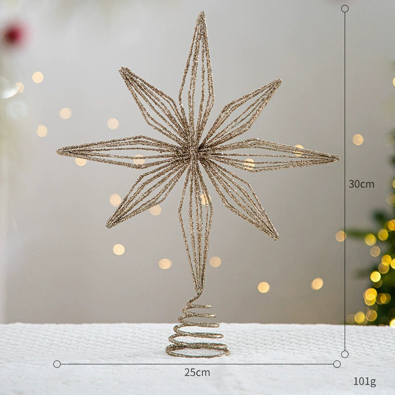 Christmas Tree Topper Star, 6 Styles with Lights, Winter Wedding & Party Decoration, Holiday Decor, 20"