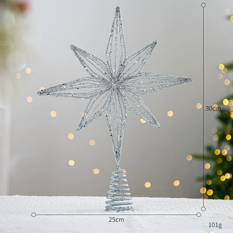 Christmas Tree Topper Star, 6 Styles with Lights, Winter Wedding & Party Decoration, Holiday Decor, 20"