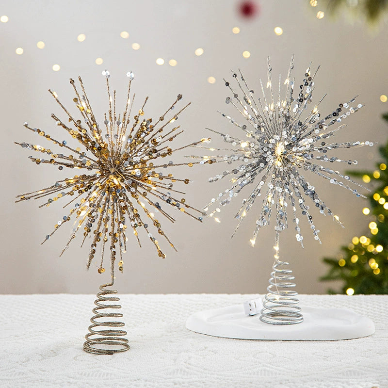 Christmas Tree Topper Star, 6 Styles with Lights, Winter Wedding & Party Decoration, Holiday Decor, 20"
