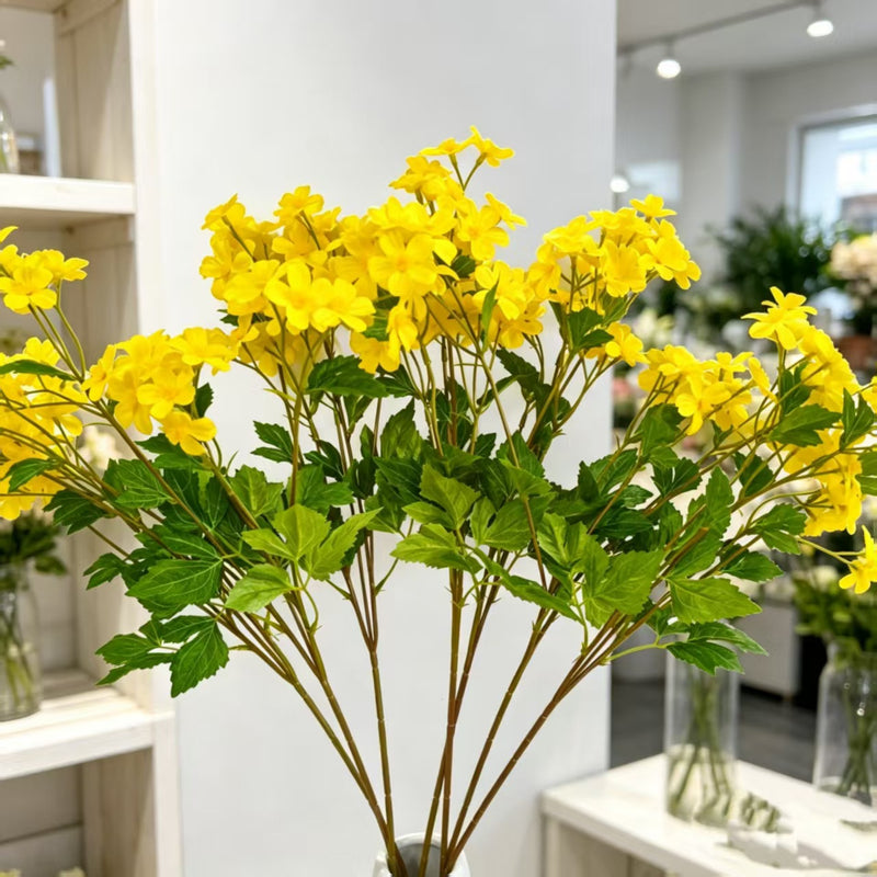 Artificial Chamomile Bush, 30 Blooms, 27" Tall Silk Flowers for Wedding Decor, Home Styling, and Events