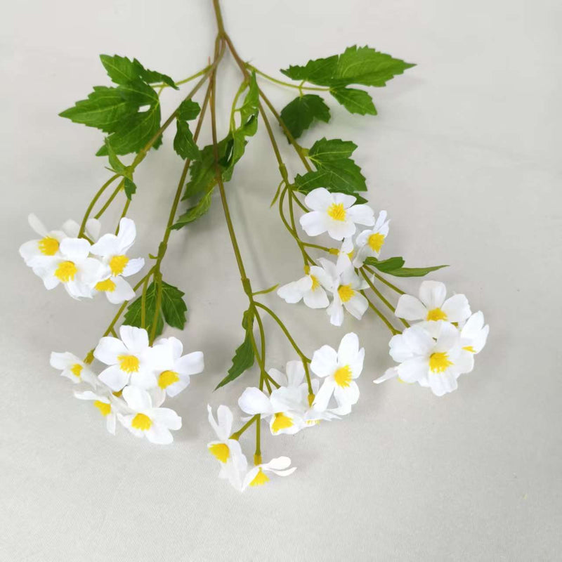 Artificial Chamomile Bush, 30 Blooms, 27" Tall Silk Flowers for Wedding Decor, Home Styling, and Events