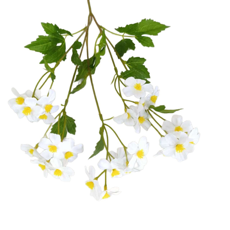 Artificial Chamomile Bush, 30 Blooms, 27" Tall Silk Flowers for Wedding Decor, Home Styling, and Events