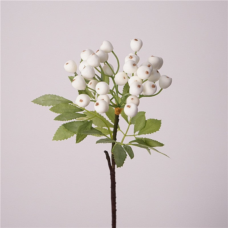 Artificial Blueberry Stem, 14" Silk Decorative Branch for Home Decor, Wedding Arrangements, and Commercial Displays