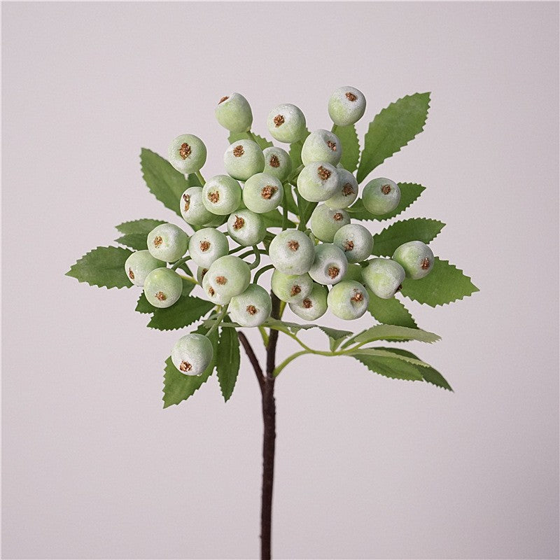 Artificial Blueberry Stem, 14" Silk Decorative Branch for Home Decor, Wedding Arrangements, and Commercial Displays