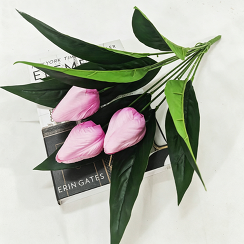 Artificial Tulips, 16" Tall, Realistic Bush with 3 Blooms, Perfect for Home Decor, Weddings & Events