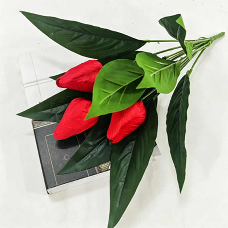 Artificial Tulips, 16" Tall, Realistic Bush with 3 Blooms, Perfect for Home Decor, Weddings & Events