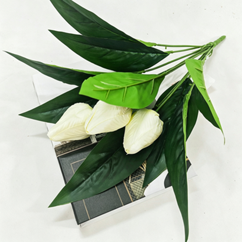 Artificial Tulips, 16" Tall, Realistic Bush with 3 Blooms, Perfect for Home Decor, Weddings & Events