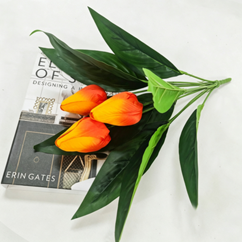 Artificial Tulips, 16" Tall, Realistic Bush with 3 Blooms, Perfect for Home Decor, Weddings & Events
