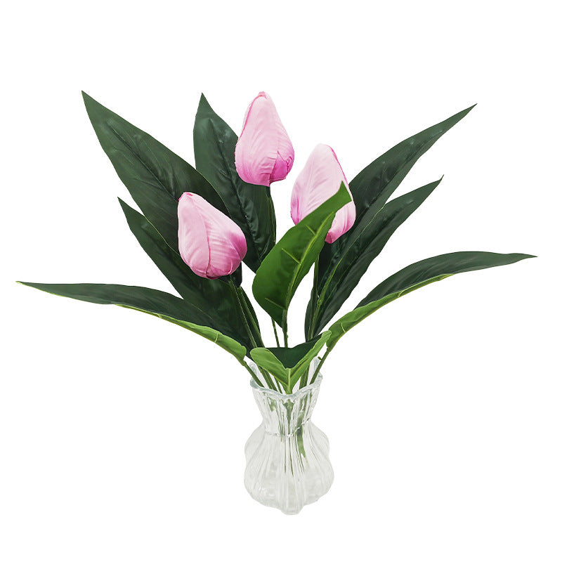 Artificial Tulips, 16" Tall, Realistic Bush with 3 Blooms, Perfect for Home Decor, Weddings & Events