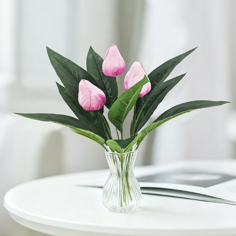 Artificial Tulips, 16" Tall, Realistic Bush with 3 Blooms, Perfect for Home Decor, Weddings & Events