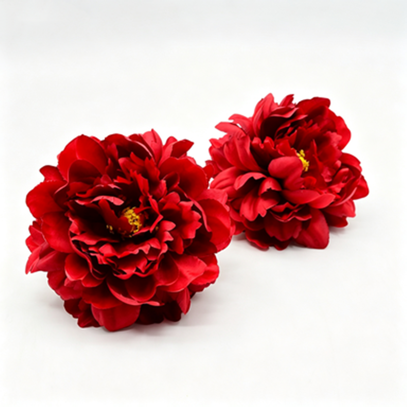 Artificial Peony Flower Heads, Set of 3, Silk Material, 5.5" Diameter, Perfect for Wedding Decor, DIY Projects, and Gift Packaging