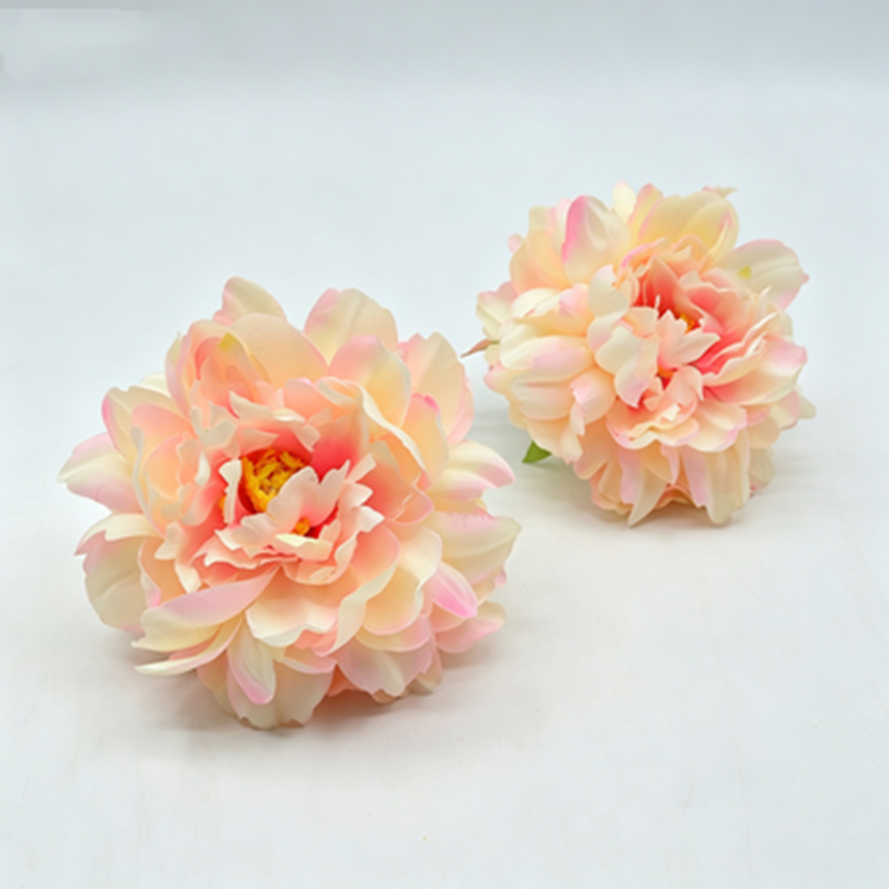 Artificial Peony Flower Heads, Set of 3, Silk Material, 5.5" Diameter, Perfect for Wedding Decor, DIY Projects, and Gift Packaging