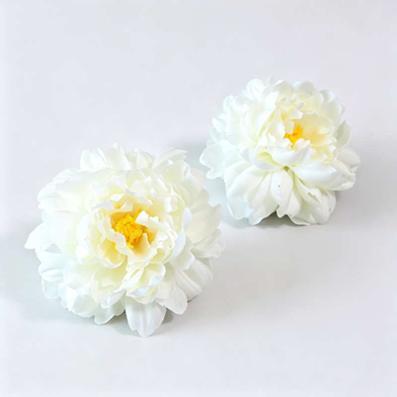 Artificial Peony Flower Heads, Set of 3, Silk Material, 5.5" Diameter, Perfect for Wedding Decor, DIY Projects, and Gift Packaging