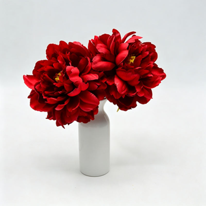 Artificial Peony Flower Heads, Set of 3, Silk Material, 5.5" Diameter, Perfect for Wedding Decor, DIY Projects, and Gift Packaging